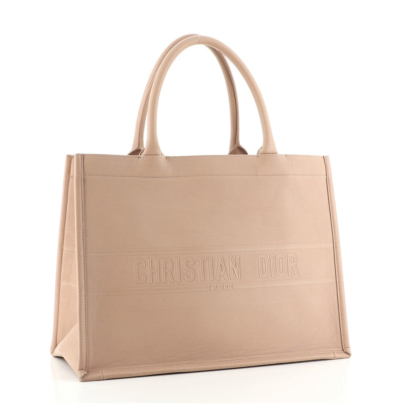 Christian Dior Small Book Tote Embossed Leather