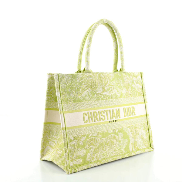 Christian Dior Book Tote Small Green Canvas