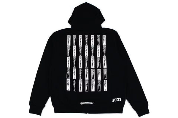 Chrome Hearts Foti Jarvis Block Zip Up Hoodie in Black