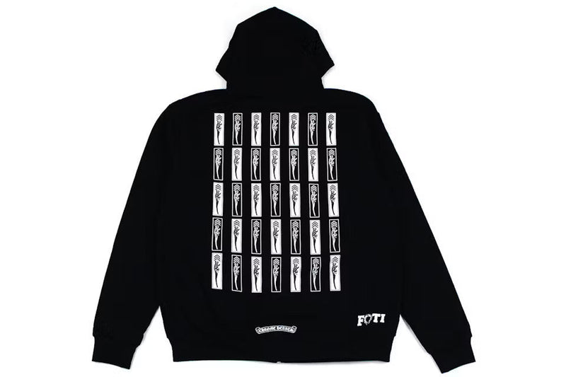 Chrome Hearts Foti Jarvis Block Zip Up Hoodie in Black