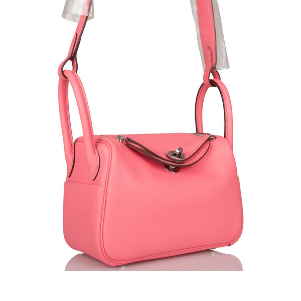 Hermes Mini Lindy Rose D'Ete Swift