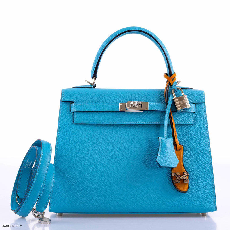 Hermes Kelly 25 Sellier Bleu du Nord Epsom