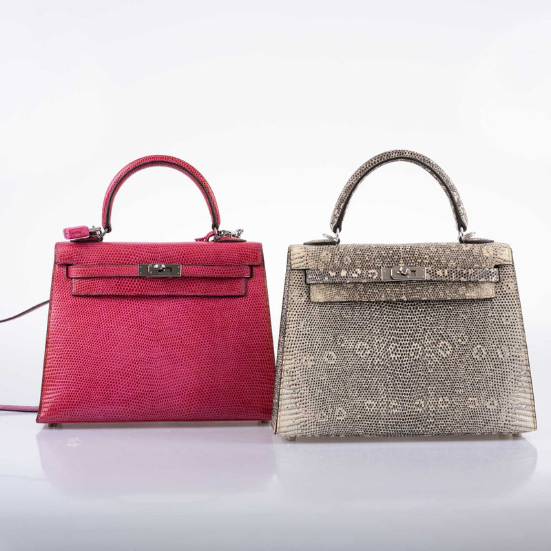 Hermes Kelly 25 Sellier Fuchsia Lizard