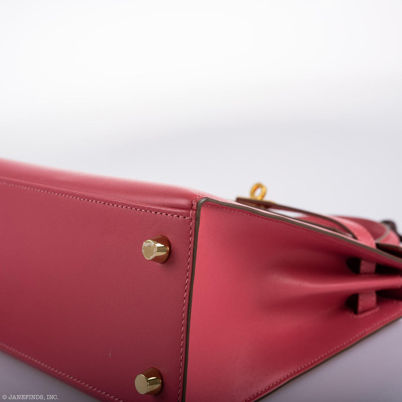 Hermes Kelly 25 Sellier Rose Lipstick Tadelakt