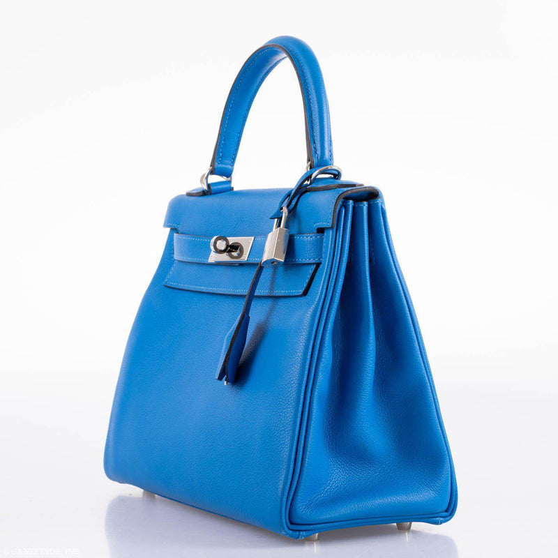 Hermes Kelly 28 Retourne Blue Hydra