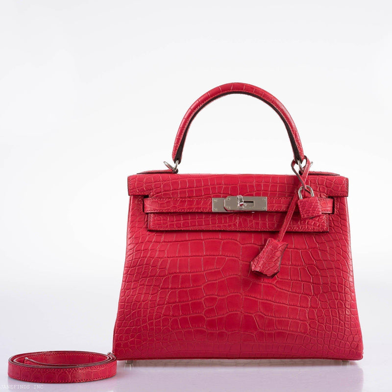 Hermes Kelly 28 Retourne Rose Extreme Matte Alligator
