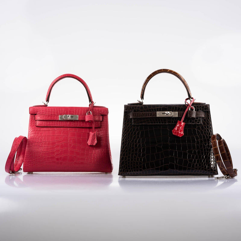 Hermes Kelly 28 Retourne Rose Extreme Matte Alligator