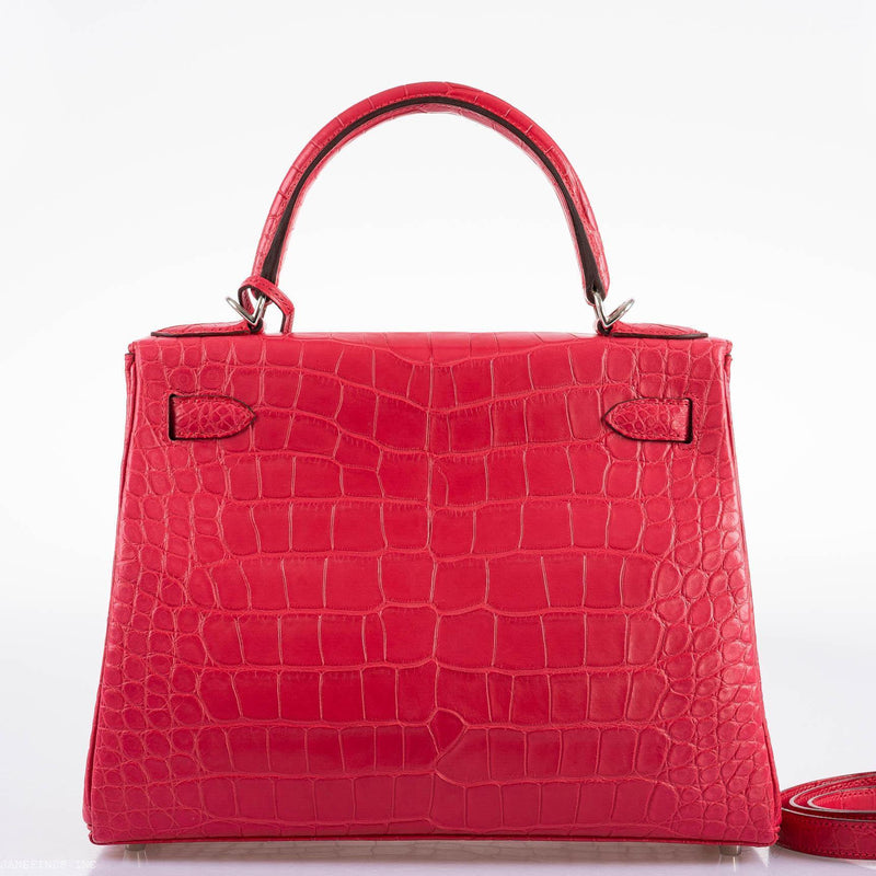 Hermes Kelly 28 Retourne Rose Extreme Matte Alligator
