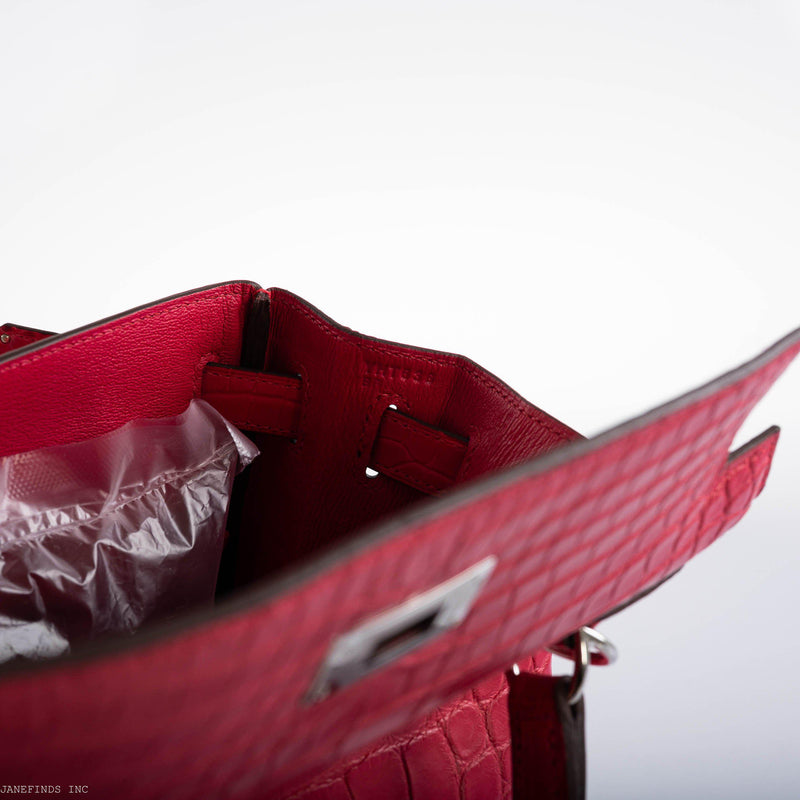 Hermes Kelly 28 Retourne Rose Extreme Matte Alligator