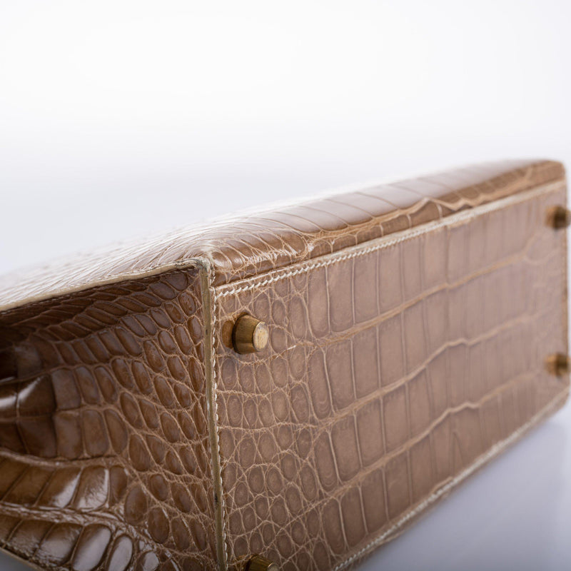 Hermes Kelly 28 Sellier Ficelle Alligator