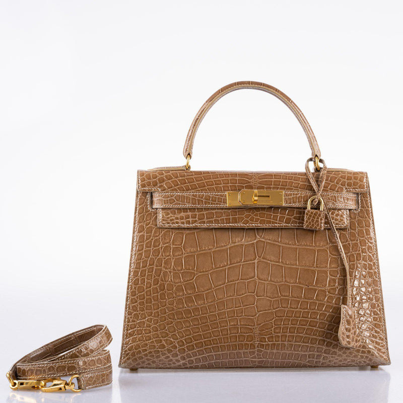 Hermes Kelly 28 Sellier Ficelle Alligator