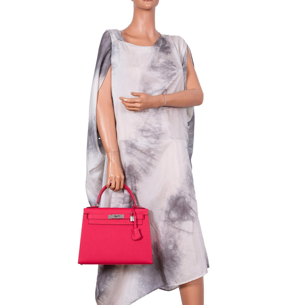 Hermes Kelly 28 Sellier Rose Extreme Epsom