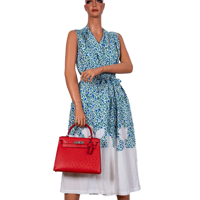 Hermes Kelly 28 Sellier Rouge Vif Ostrich