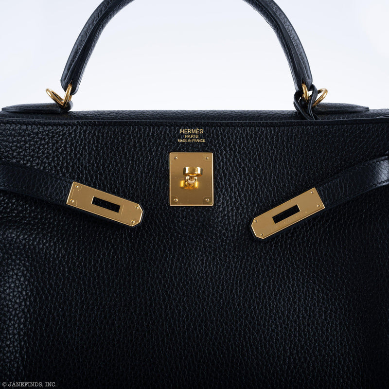 Hermes Kelly 32 Black Togo