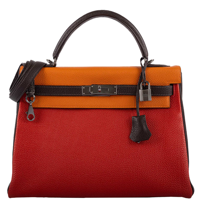 Hermes Kelly 32 Retourne Tri-Color