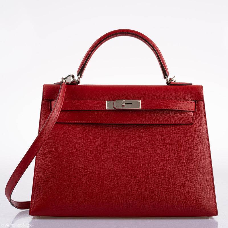 Hermes Kelly 32 Rouge Casaque Epsom