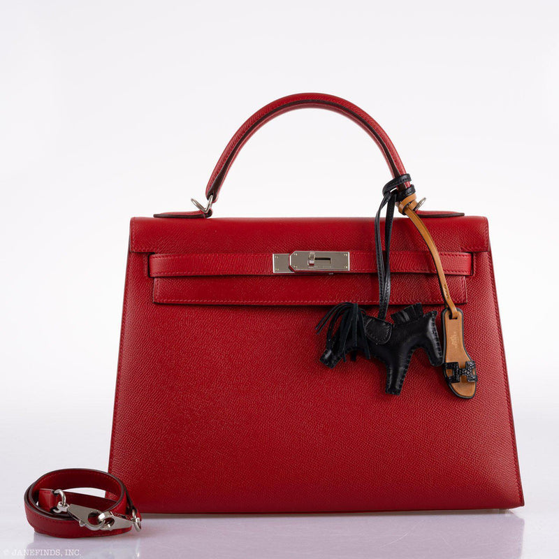 Hermes Kelly 32 Rouge Casaque Epsom