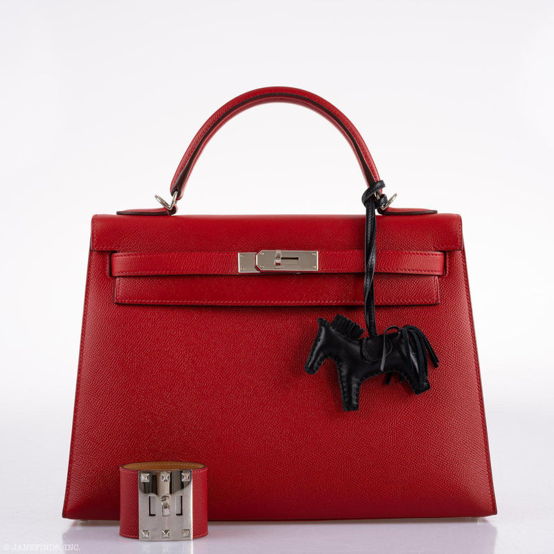 Hermes Kelly 32 Rouge Casaque Epsom