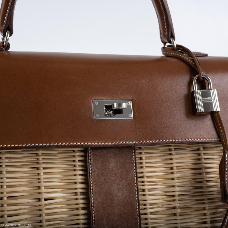Hermes Kelly 35 Picnic Wicker Barenia