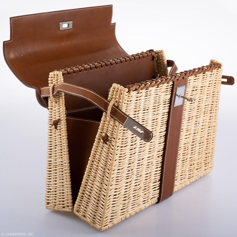 Hermes Kelly 35 Picnic Wicker Barenia