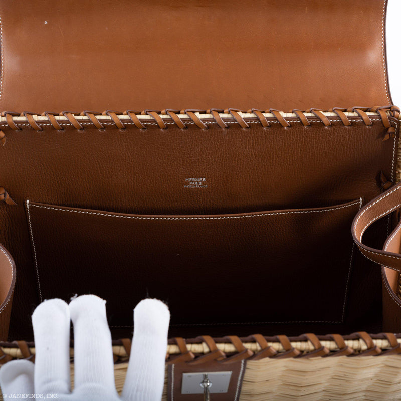 Hermes Kelly 35 Picnic Wicker Barenia