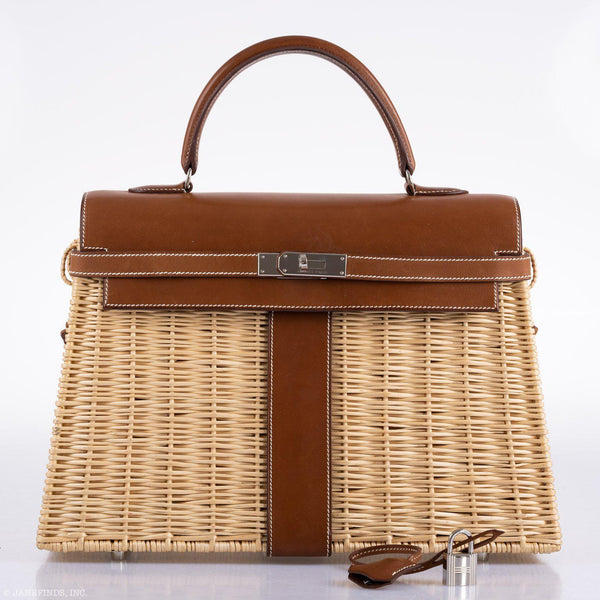 Hermes Kelly 35 Picnic Wicker Barenia