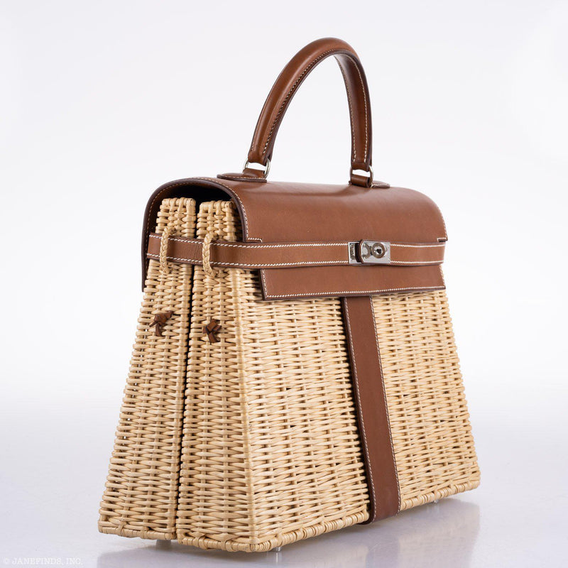 Hermes Kelly 35 Picnic Wicker Barenia