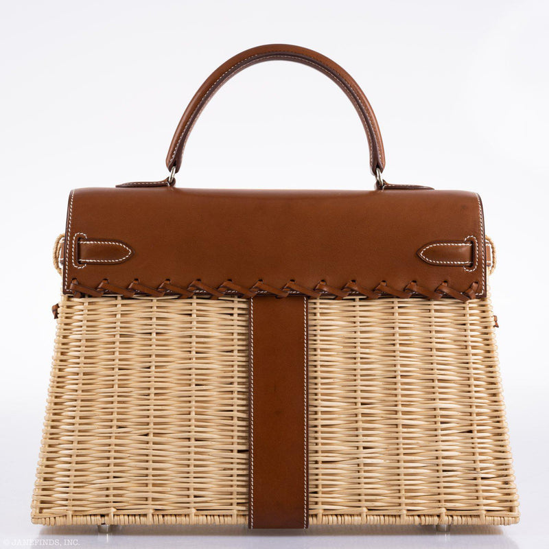 Hermes Kelly 35 Picnic Wicker Barenia