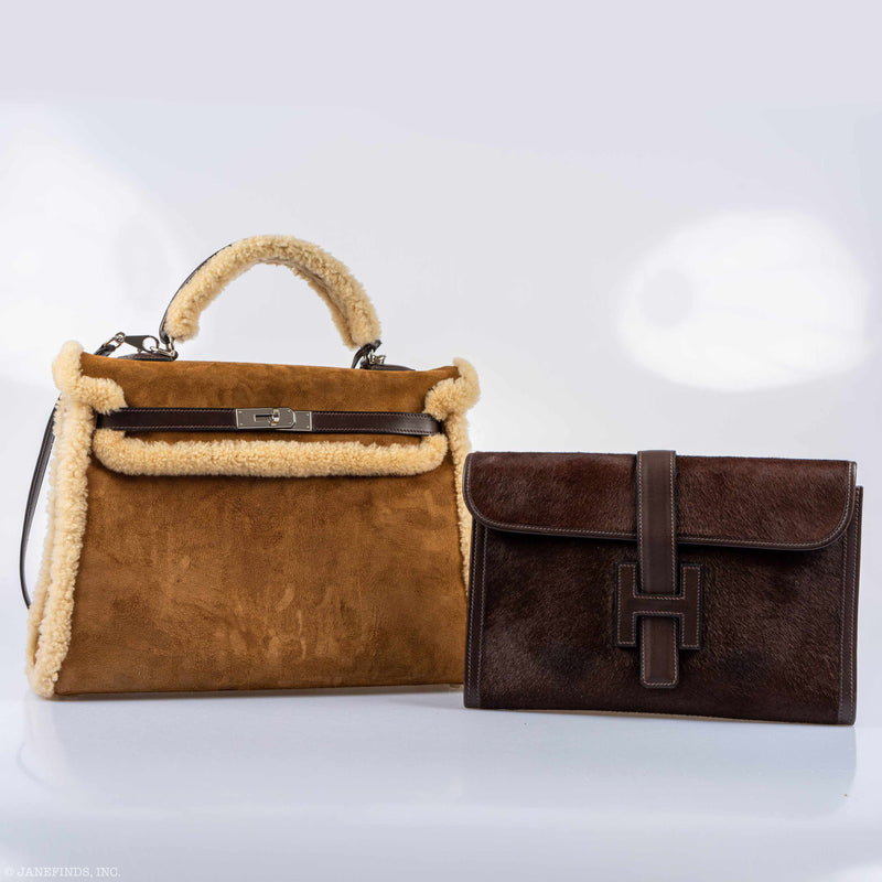 Hermes Kelly 35 Retourne Teddy Shearling
