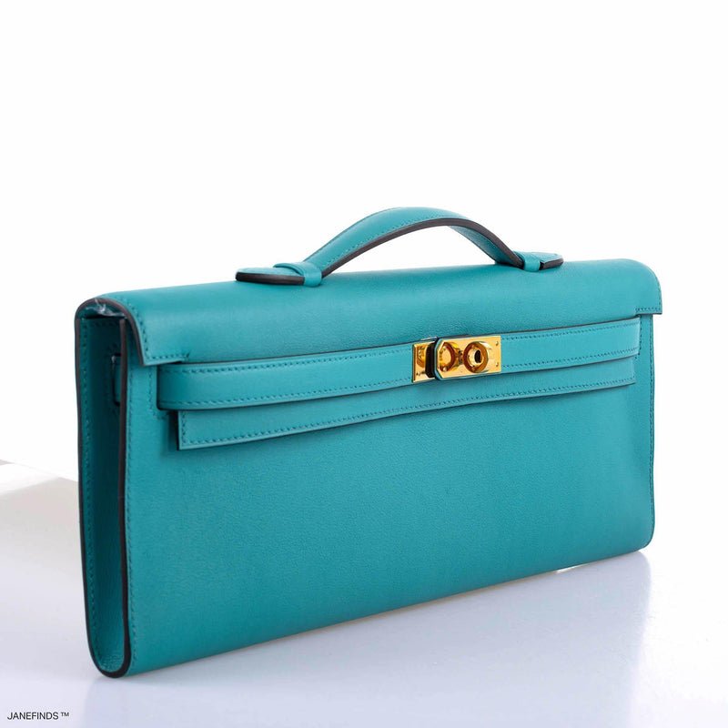 Hermes Kelly Cut Blue Paon Swift
