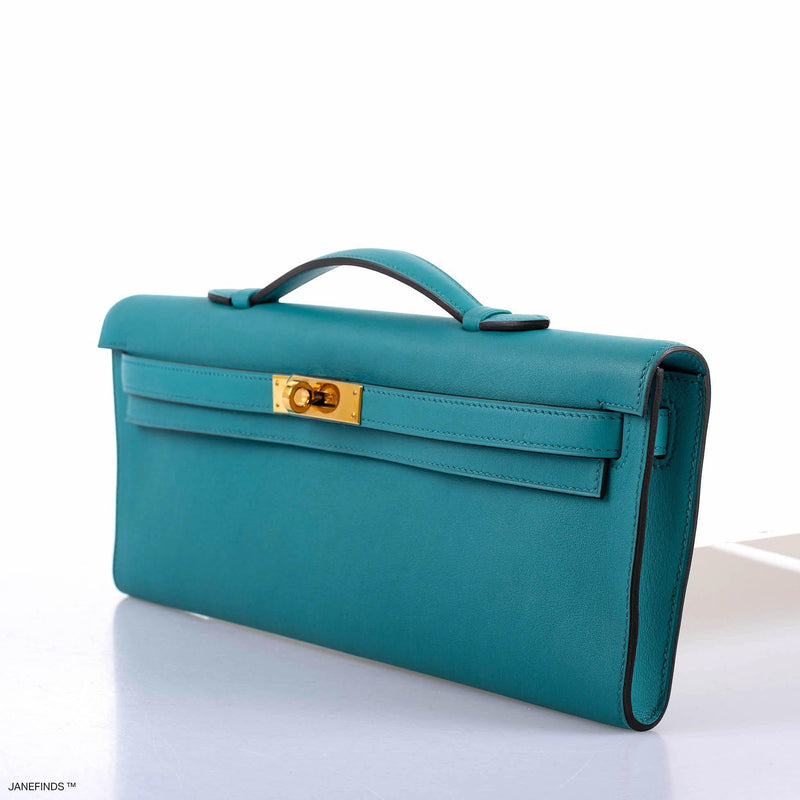 Hermes Kelly Cut Blue Paon Swift