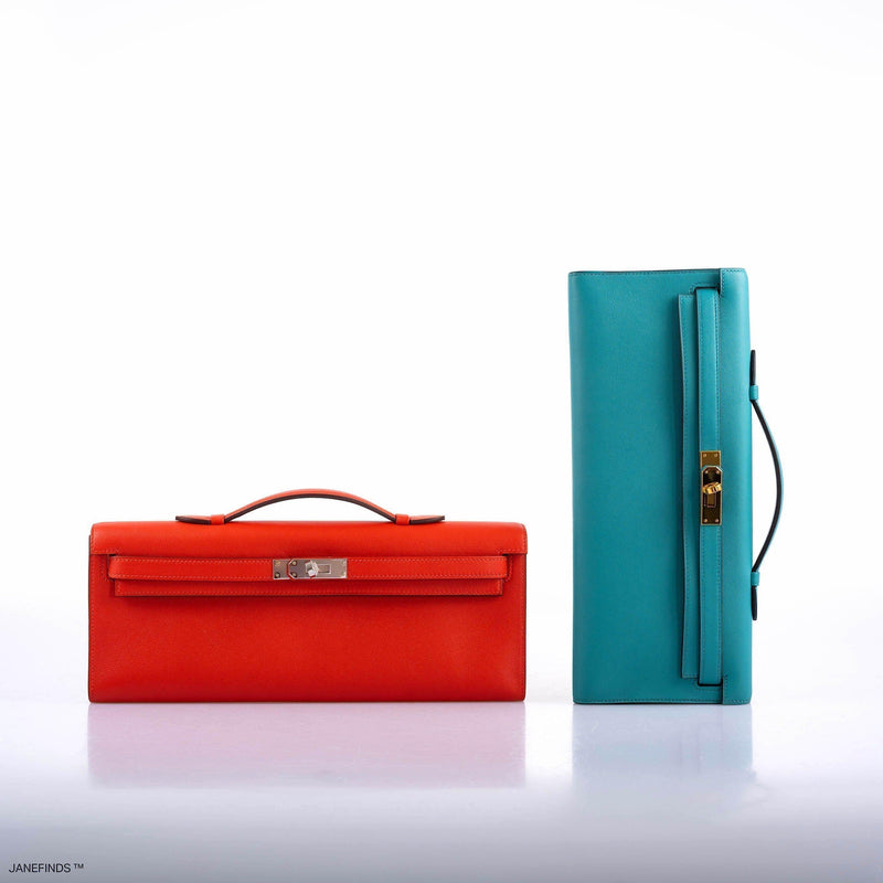 Hermes Kelly Cut Blue Paon Swift