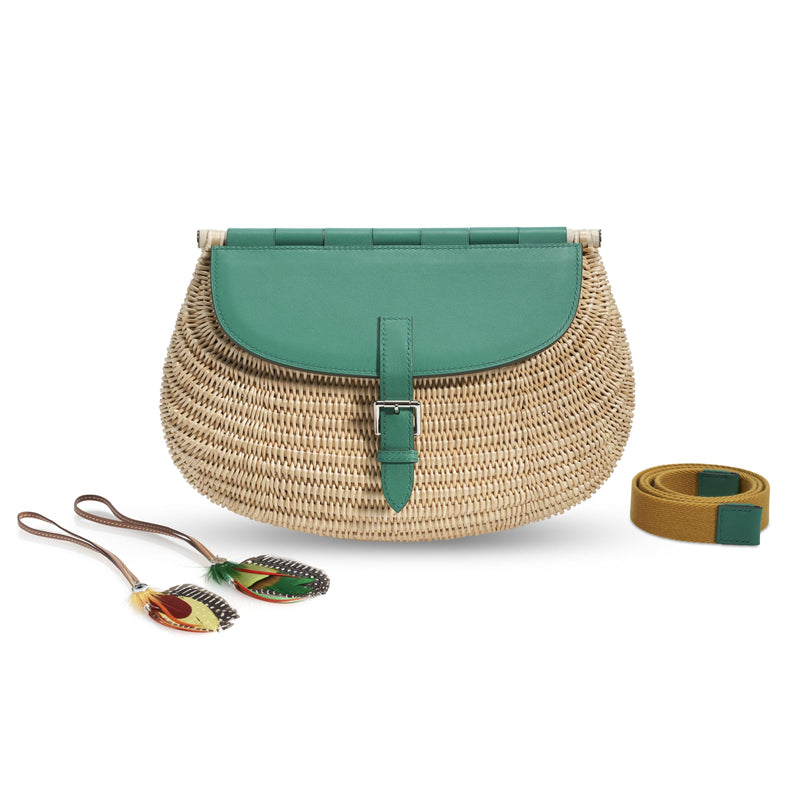Hermes Wicker Fish Basket Crossbody