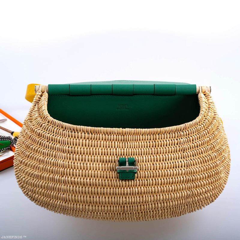 Hermes Wicker Fish Basket Crossbody