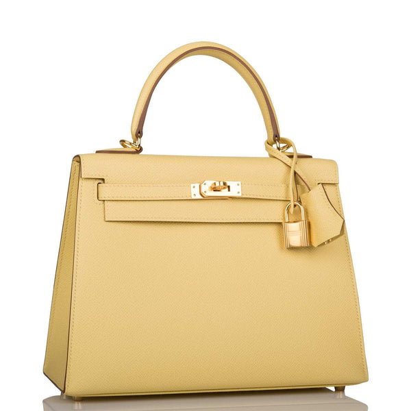 Hermes Kelly 25 Sellier Jaune Poussin