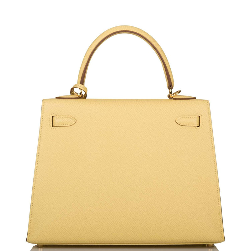Hermes Kelly 25 Sellier Jaune Poussin