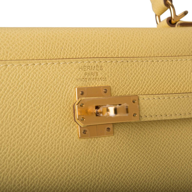 Hermes Kelly 25 Sellier Jaune Poussin