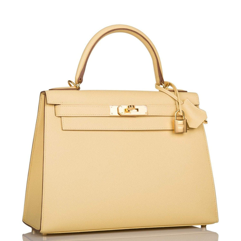 Hermes Kelly 28 Sellier Jaune Poussin