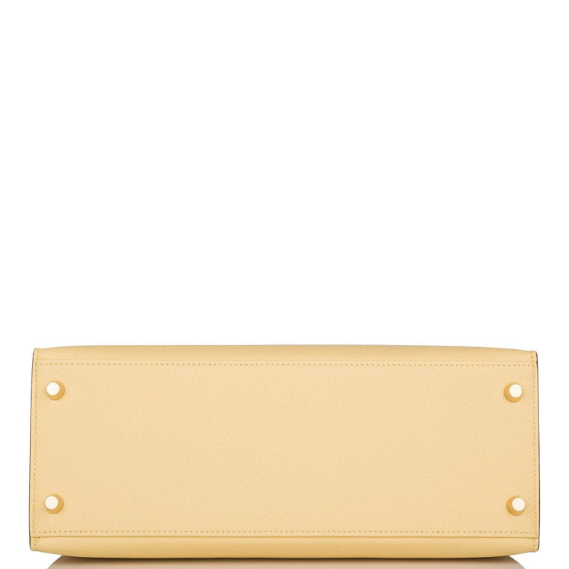 Hermes Kelly 28 Sellier Jaune Poussin