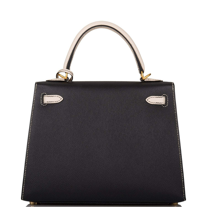 Hermes Kelly 25 Bi-Color Black Craie