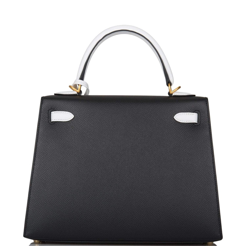 Hermes Kelly 28 Bi-Color Black Craie