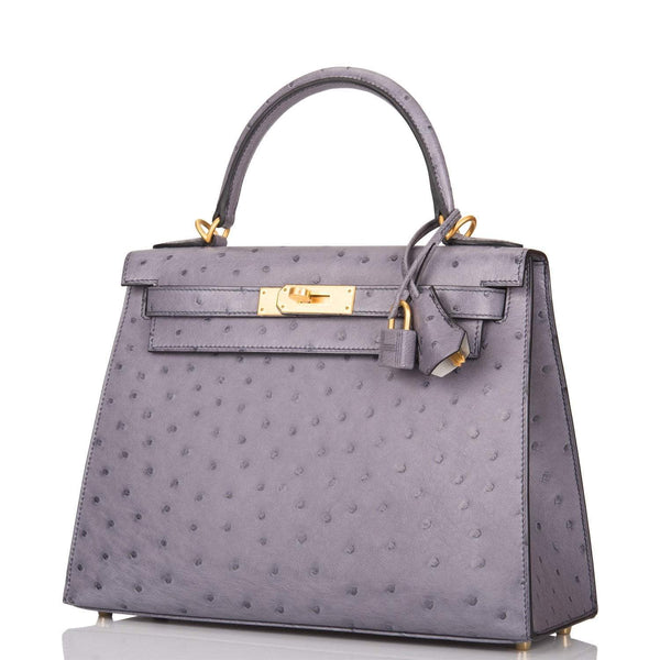 Hermes Kelly 28 Bi-Color Gris Agate Gris Perle Ostrich