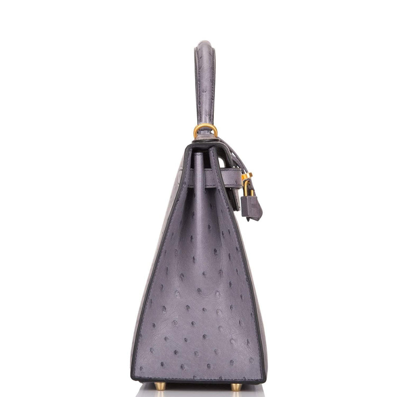 Hermes Kelly 28 Bi-Color Gris Agate Gris Perle Ostrich