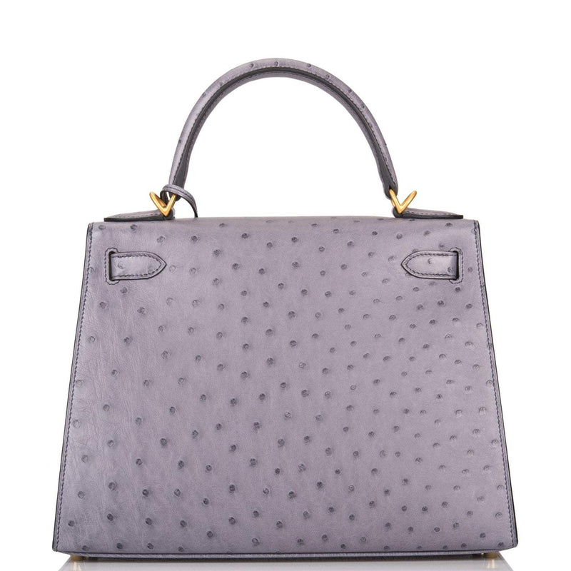 Hermes Kelly 28 Bi-Color Gris Agate Gris Perle Ostrich
