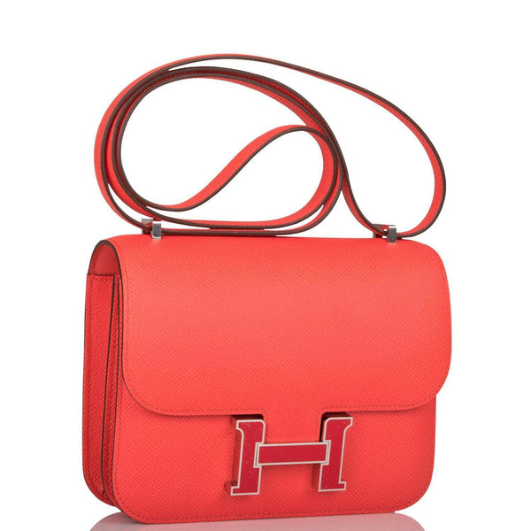 Hermes Mini Constance 18 Rose Texas Epsom
