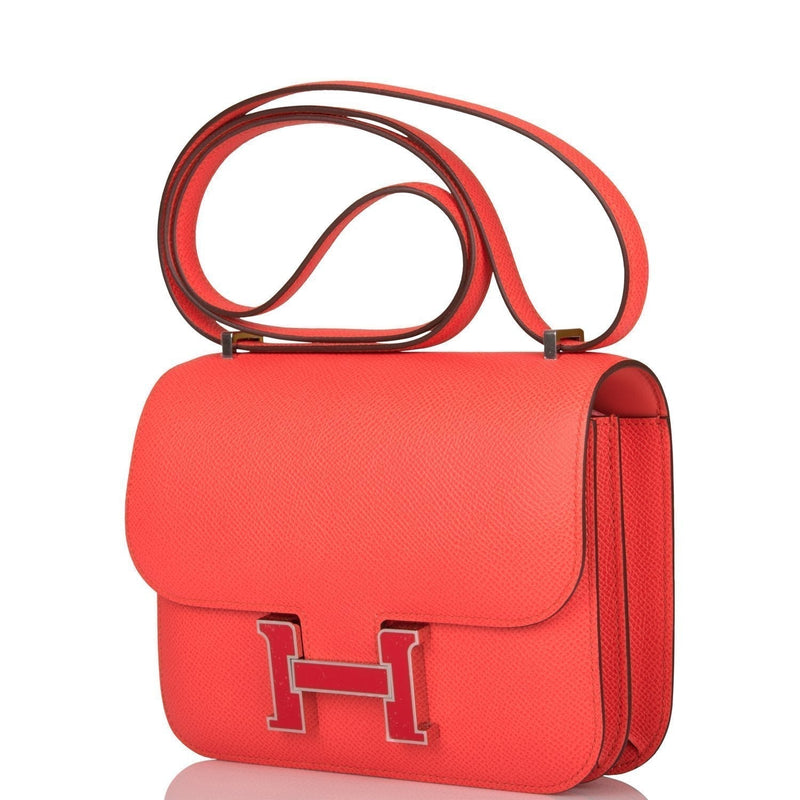 Hermes Mini Constance 18 Rose Texas Epsom