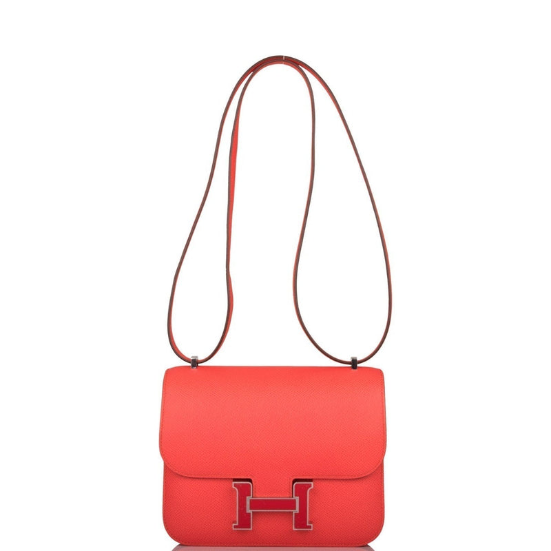 Hermes Mini Constance 18 Rose Texas Epsom