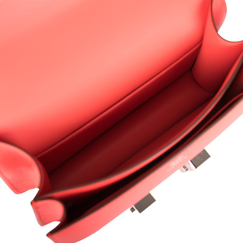 Hermes Mini Constance 18 Rose Texas Epsom