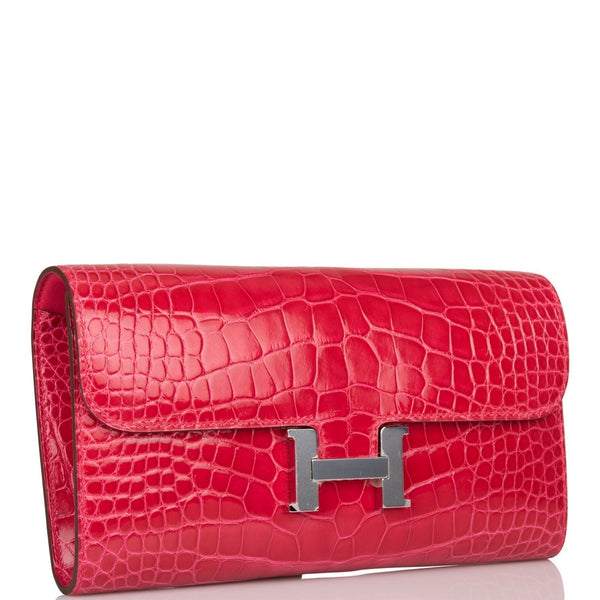 Hermes Constance Wallet To Go Rose Extreme Alligator