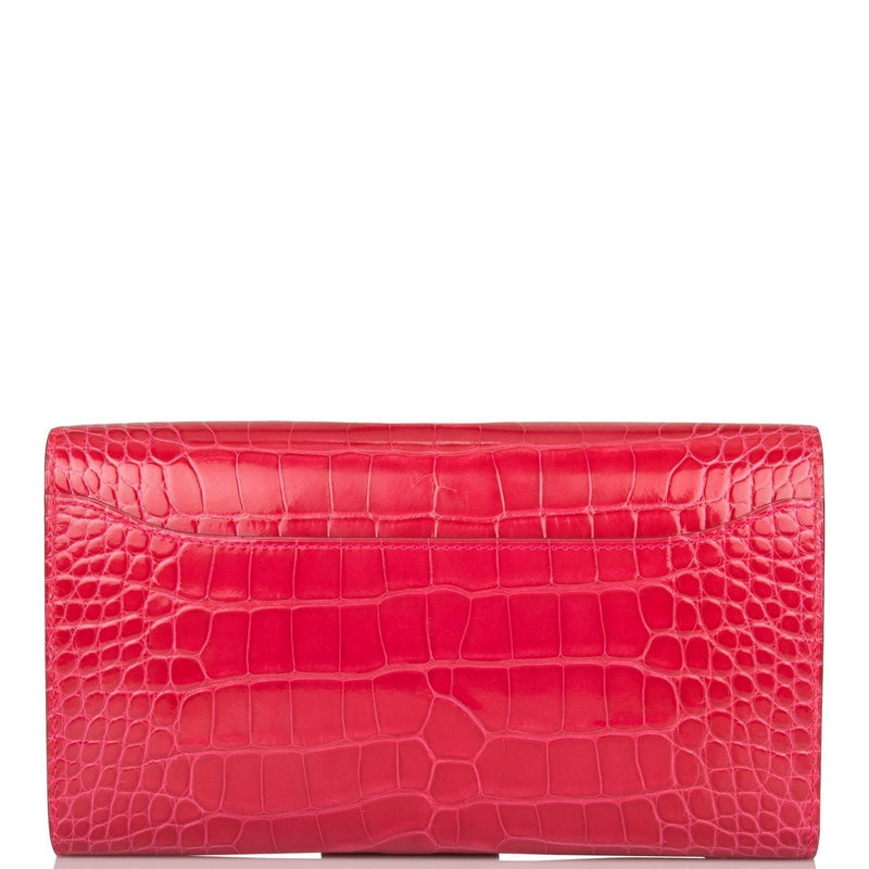 Hermes Constance Wallet To Go Rose Extreme Alligator